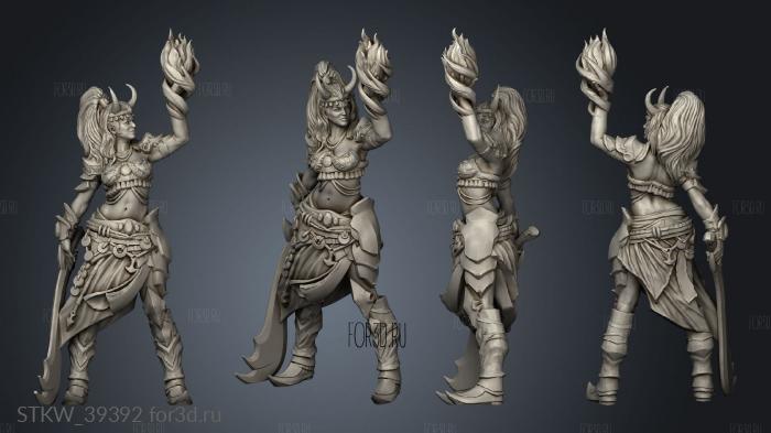 Monster Miniatures Female Ifrit Base 3d stl модель для ЧПУ