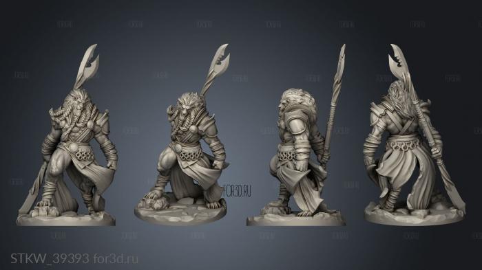 Monster Miniatures Lionfolk Warrior stl model for CNC