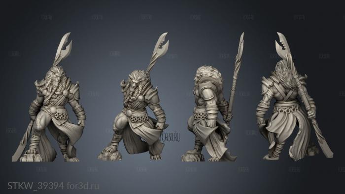 Monster Miniatures Lionfolk Warrior Base stl model for CNC