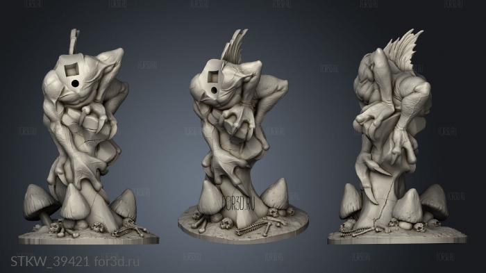 Monster Overlord Evil Queen On Jabberwocky and torso stl model for CNC