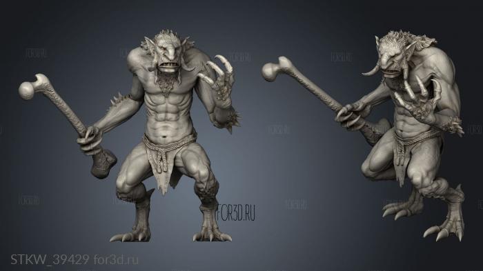 Monster Rampage Forest Troll Challenging stl model for CNC