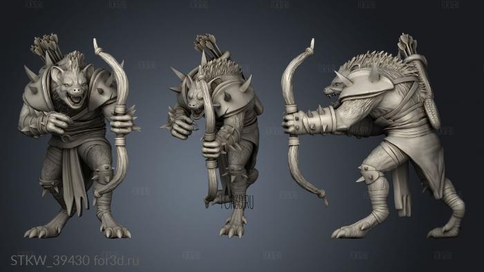 Monster Rampage Gnoll Archer Aiming stl model for CNC