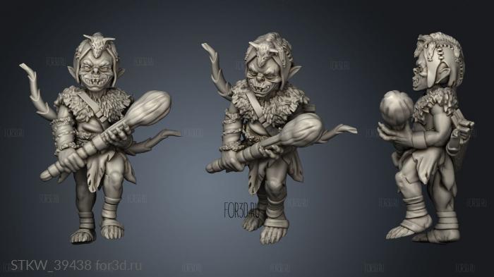 Monster Rampage Goblin Warrior Club stl model for CNC