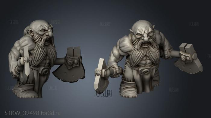 More Dwarf Berserkers Dual Weapons stl model for CNC