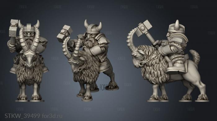 More Dwarf Goat Riders rider stl model for CNC