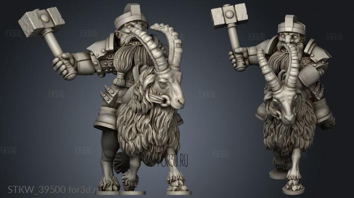 More Dwarf Goat Riders rider stl model for CNC