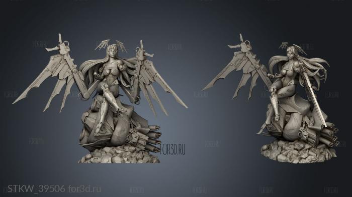 Morrigan Cyber Punk stl model for CNC