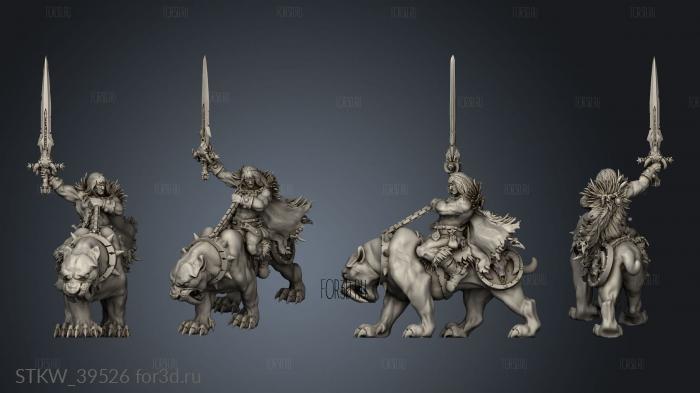 mounted barbarian stl model for CNC
