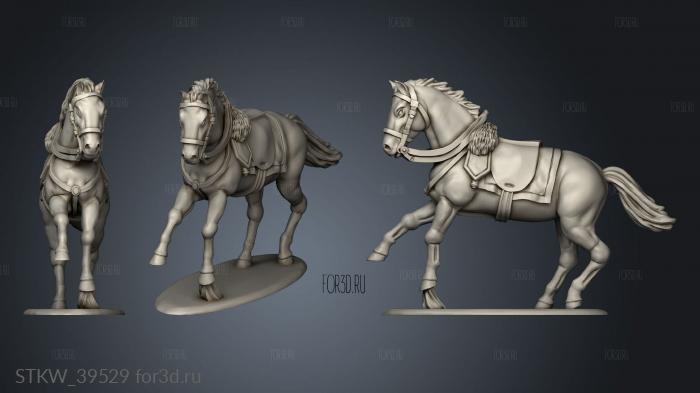Mounted Command Line Officer horse stl model for CNC
