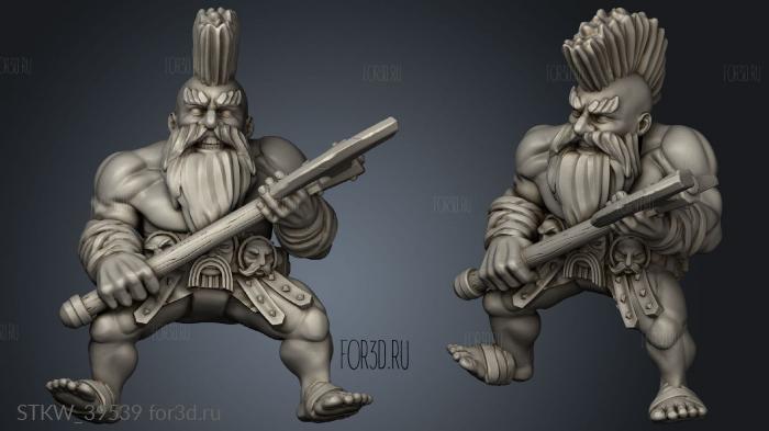 Mounted Dwarf yers Great Axe stl model for CNC