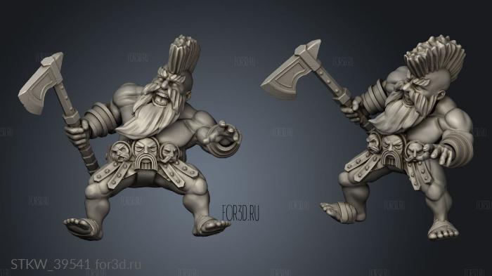 Mounted Dwarf yers Great Axe stl model for CNC