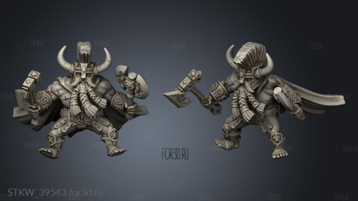 Mounted Dwarf yers Lord stl model for CNC