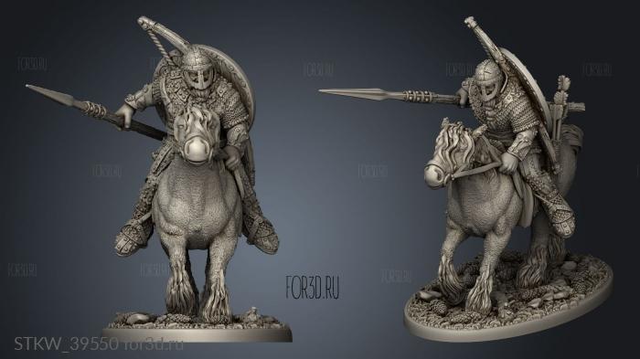 Mountedrseman Raiders stl model for CNC