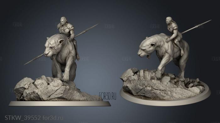 Mountedc Panthera stl model for CNC