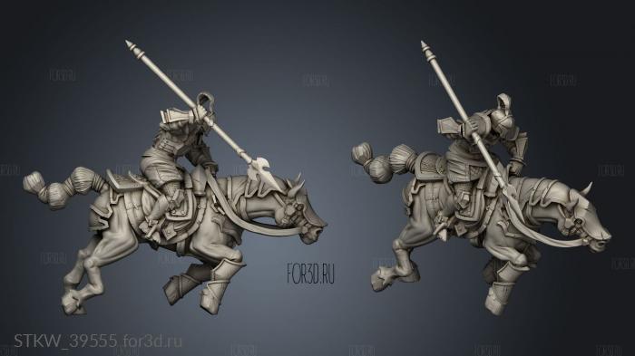 Mounted Warrior stl model for CNC