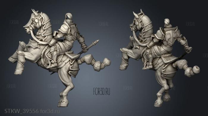 Mounted Warrior stl model for CNC