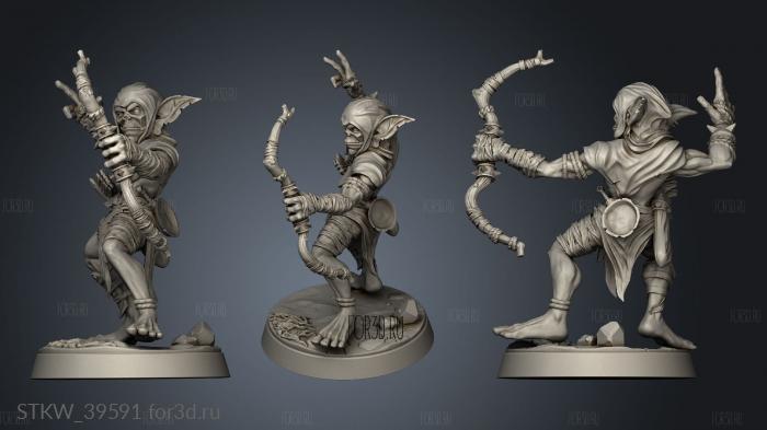 Forge Goblin Archer stl model for CNC