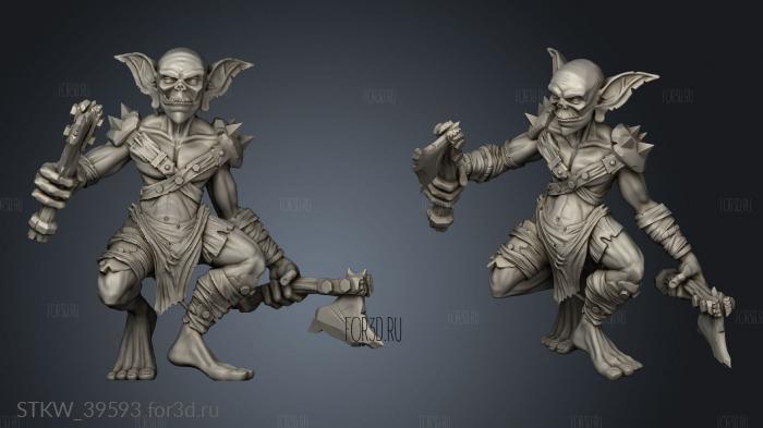 Forge Goblin Warrior stl model for CNC