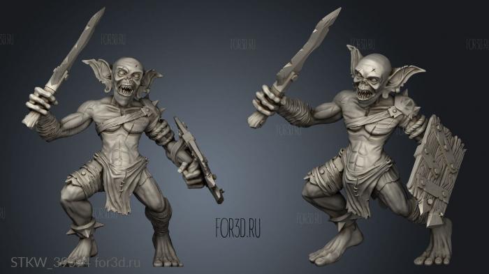 Forge Goblin Warrior stl model for CNC