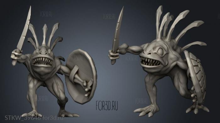 Murloc 3d stl модель для ЧПУ