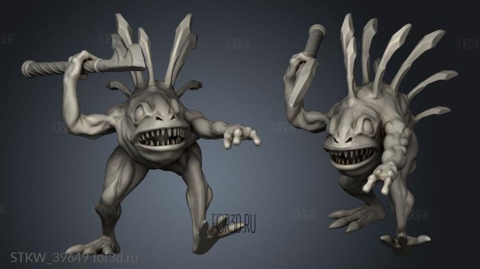 Murloc 3d stl модель для ЧПУ