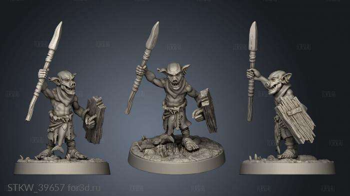 Mushroom Bayou Swamp goblins Goblin Spearboy 3d stl модель для ЧПУ