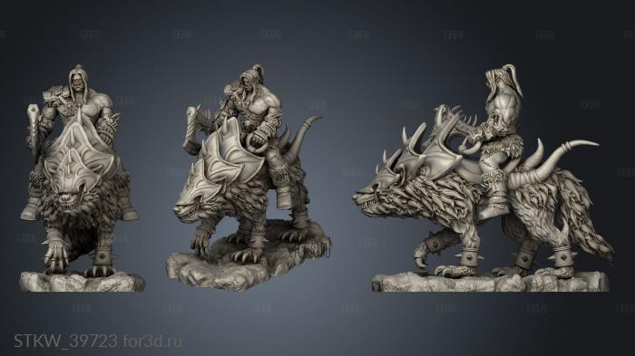 Nachoo Wow Wolf and Hellscream Direwolf stl model for CNC