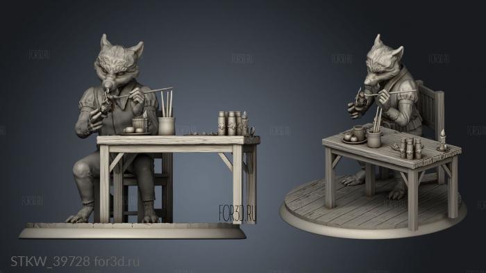 Naga Back Feature Painting Wolf stl model for CNC