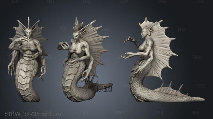 Naga Sorceress female stl model for CNC