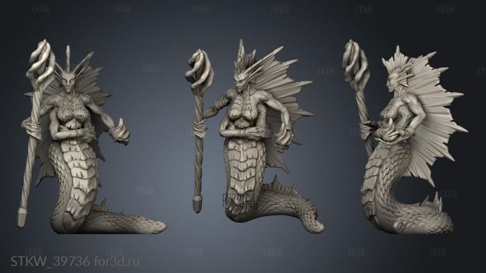 Naga Sorceress female stl model for CNC