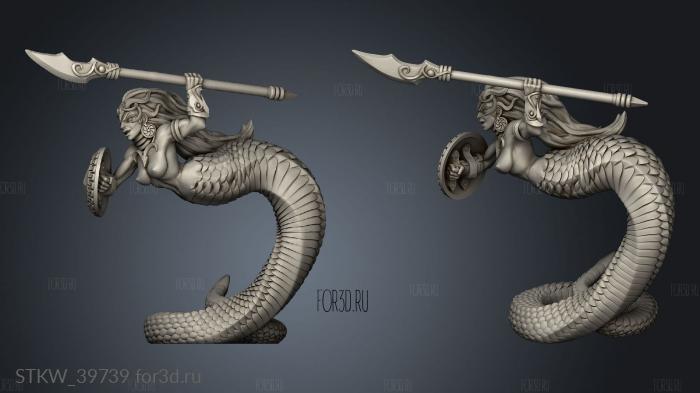 Naga Tribe Snakewoman Guards Guard stl model for CNC