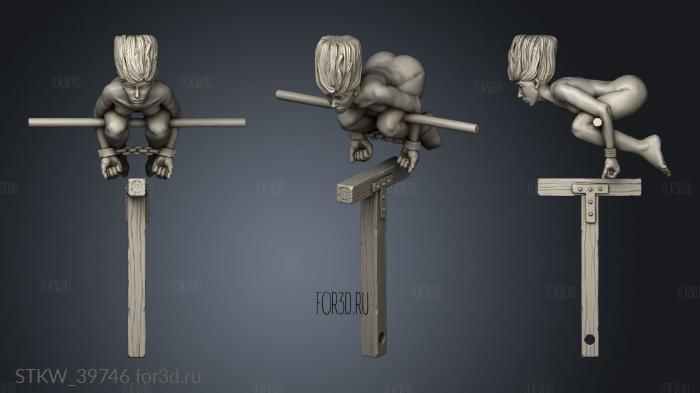 Naked and Bound Female Prisoner manufaktura rope stl model for CNC