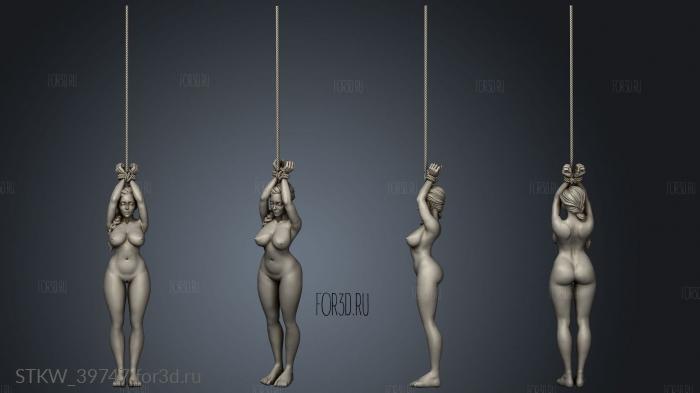 Naked and Bound Female Prisoner manufaktura rope stl model for CNC