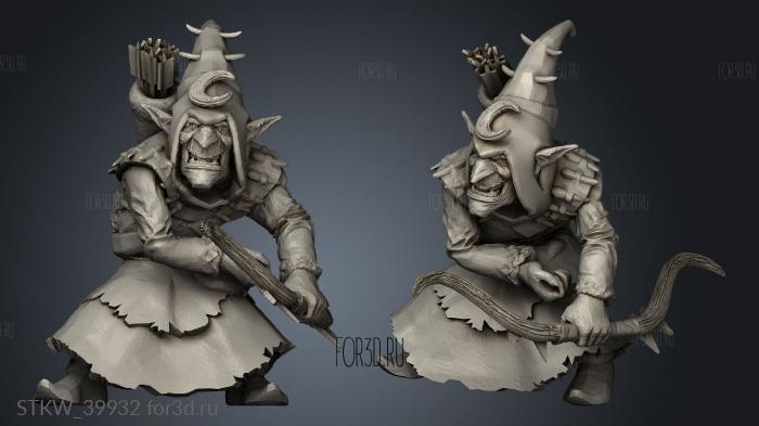 Goblin Bow stl model for CNC