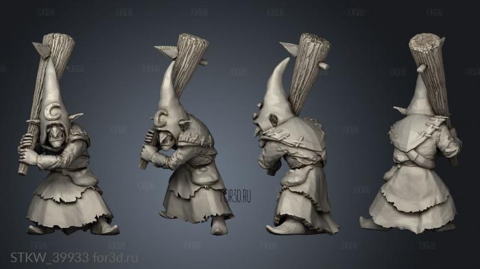 Goblin Clubber stl model for CNC