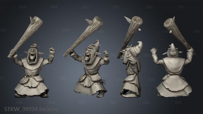 Goblin Clubber stl model for CNC
