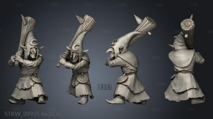 Goblin Clubber stl model for CNC