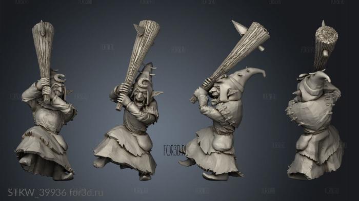Goblin Clubber stl model for CNC