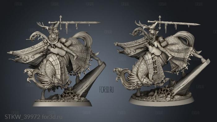 Mounted Green Knight stl model for CNC