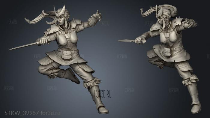 Warrior Female 002 stl model for CNC