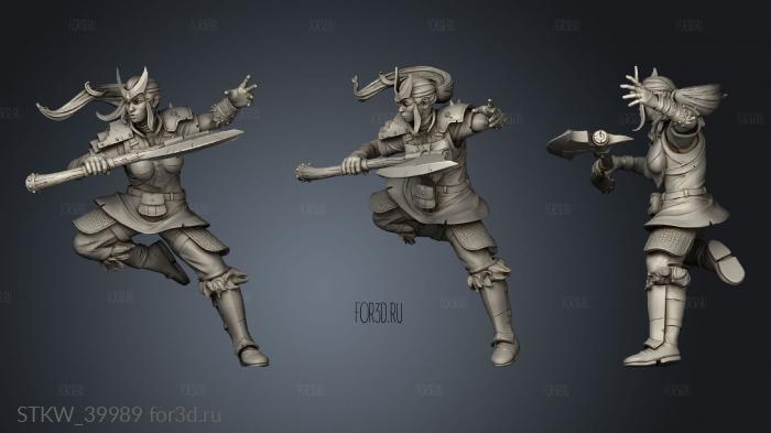 Warrior Female stl model for CNC