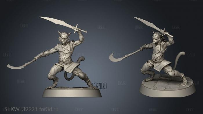 Warrior Tabaxi 3 stl model for CNC