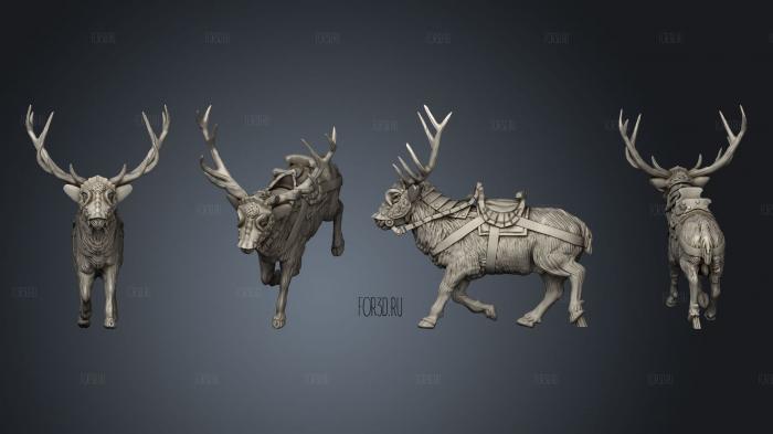 Cavalry 2 Mounts Stags stl model for CNC