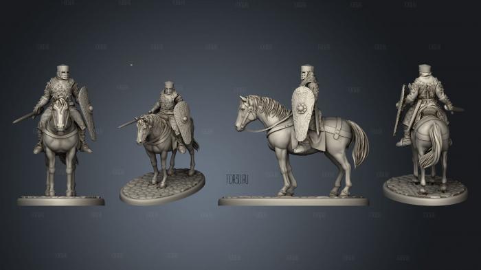 Cavalry knight base A 006 stl model for CNC