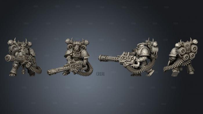 Chaincannon Pose 3 by VJ stl model for CNC