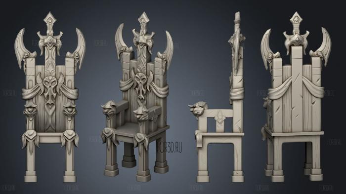 Corrupt King Throne stl model for CNC