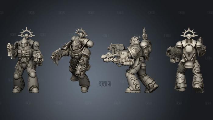 Deathwatch Salamander with heavy flamer stl model for CNC