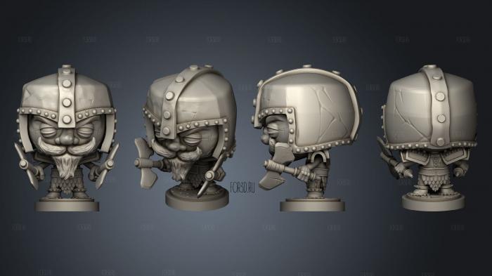 Dice Heads Dwarf Mikelson stl model for CNC