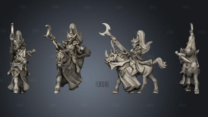 dire elf sorceress on horse stl model for CNC