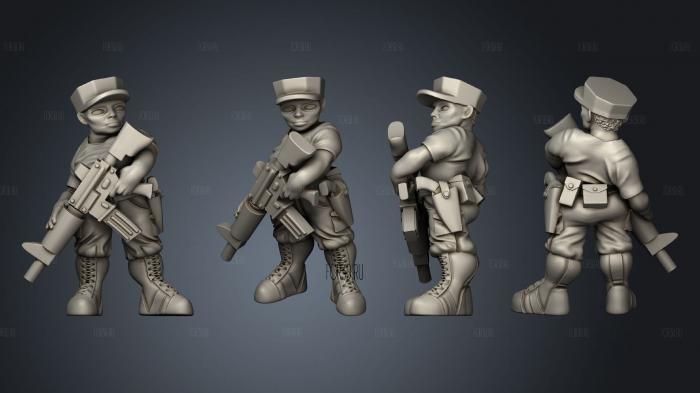 Dwarf Female Soldier stl model for CNC